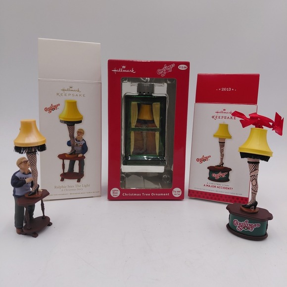 Hallmark Other - Hallmark Keepsake Ornament Christmas Story Set 3 Leg Lamp Blown Glass Window